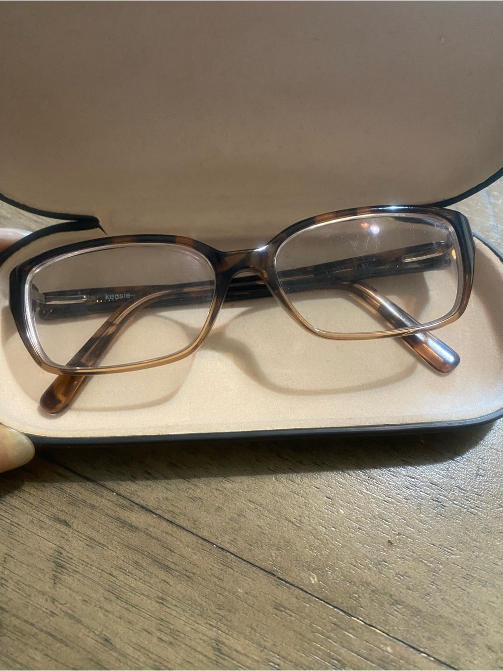 Kensie Brown Tortoiseshell Rectangle Reading Glasses
